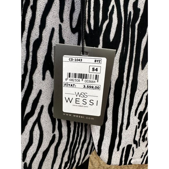 NWT Slim Fit Zebra Patterned White Men Prom Blazer - Wessi 44 - Picture 3 of 9